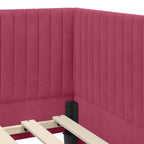 Estructura de cama en esquina Rojo vino 90 cm x 190 cm