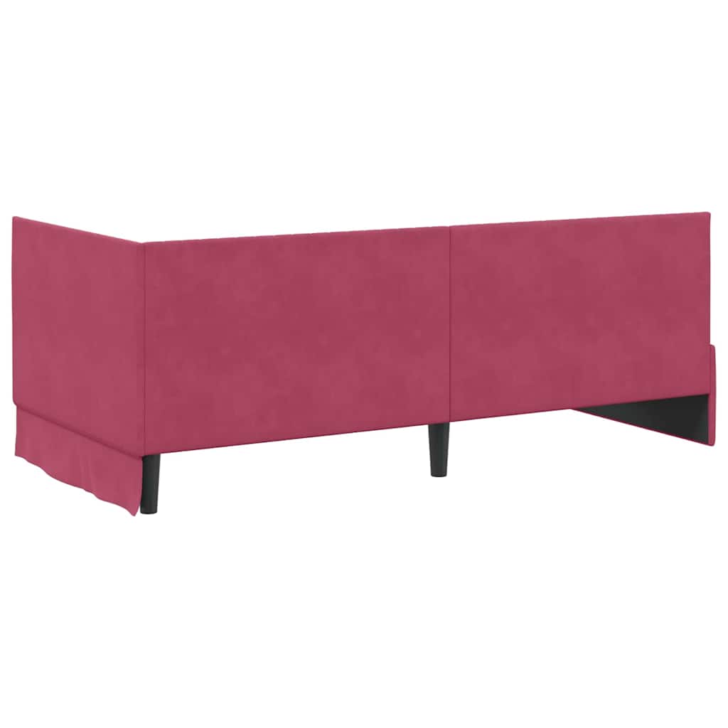 Estructura de cama en esquina Rojo vino 90 cm x 190 cm