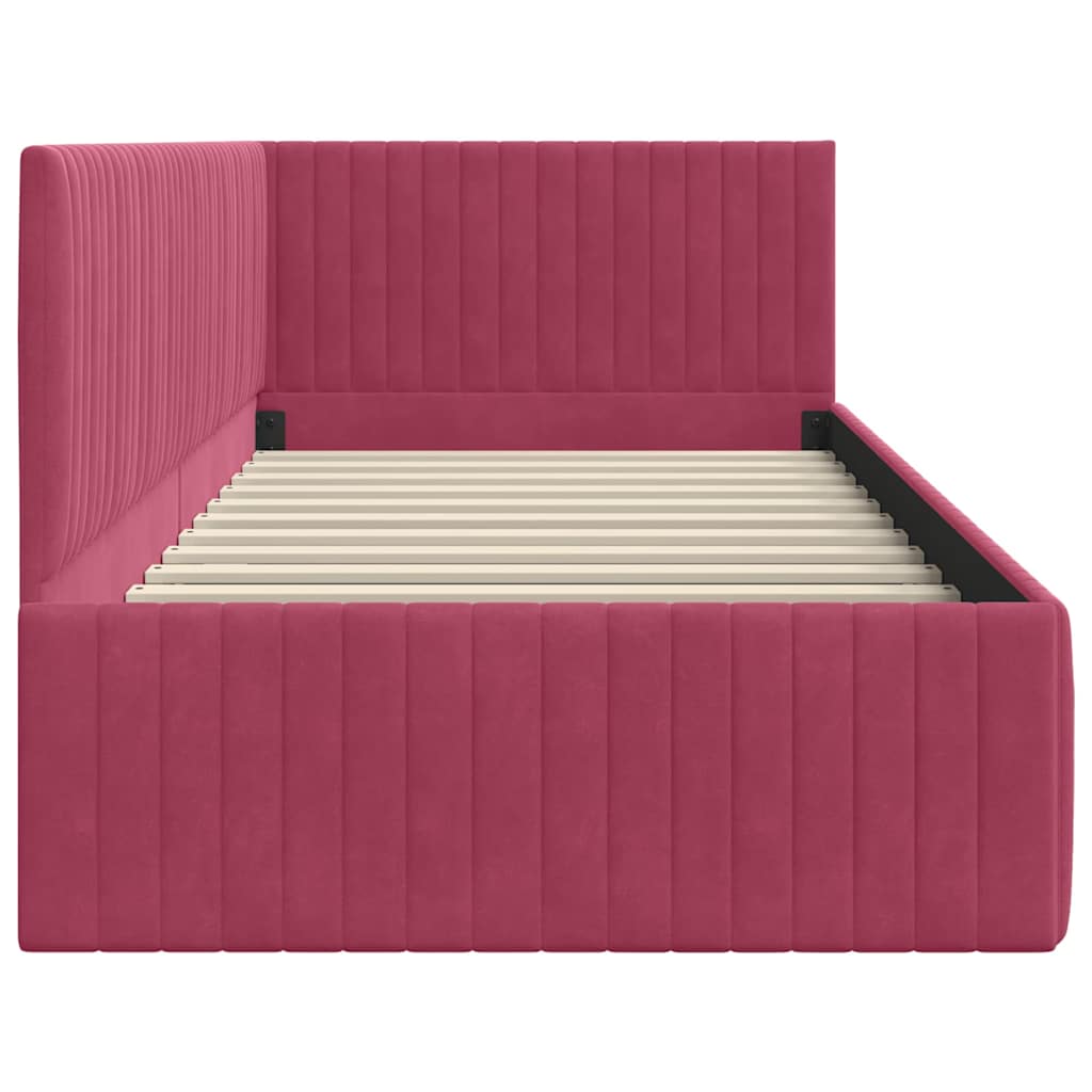 Estructura de cama en esquina Rojo vino 90 cm x 190 cm