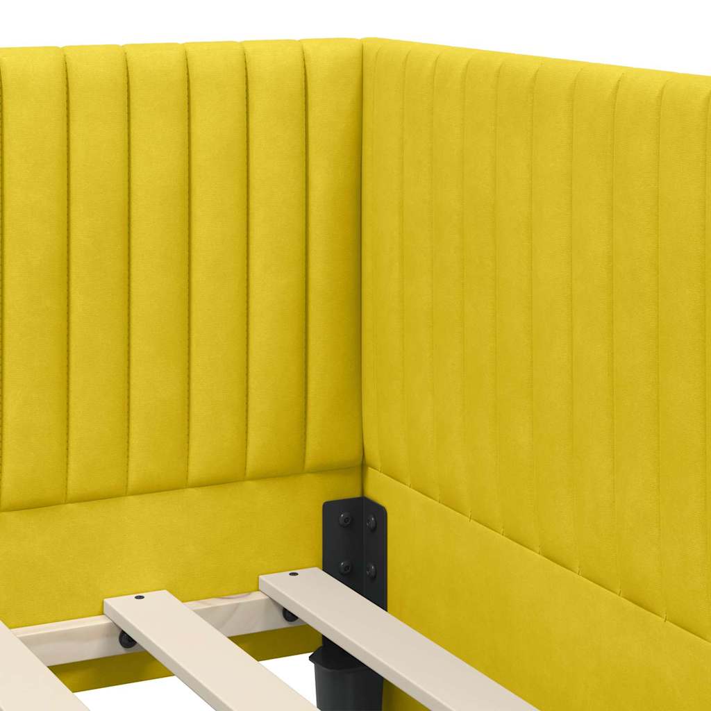 Estructura de cama en esquina Amarillo 90 cm x 190 cm