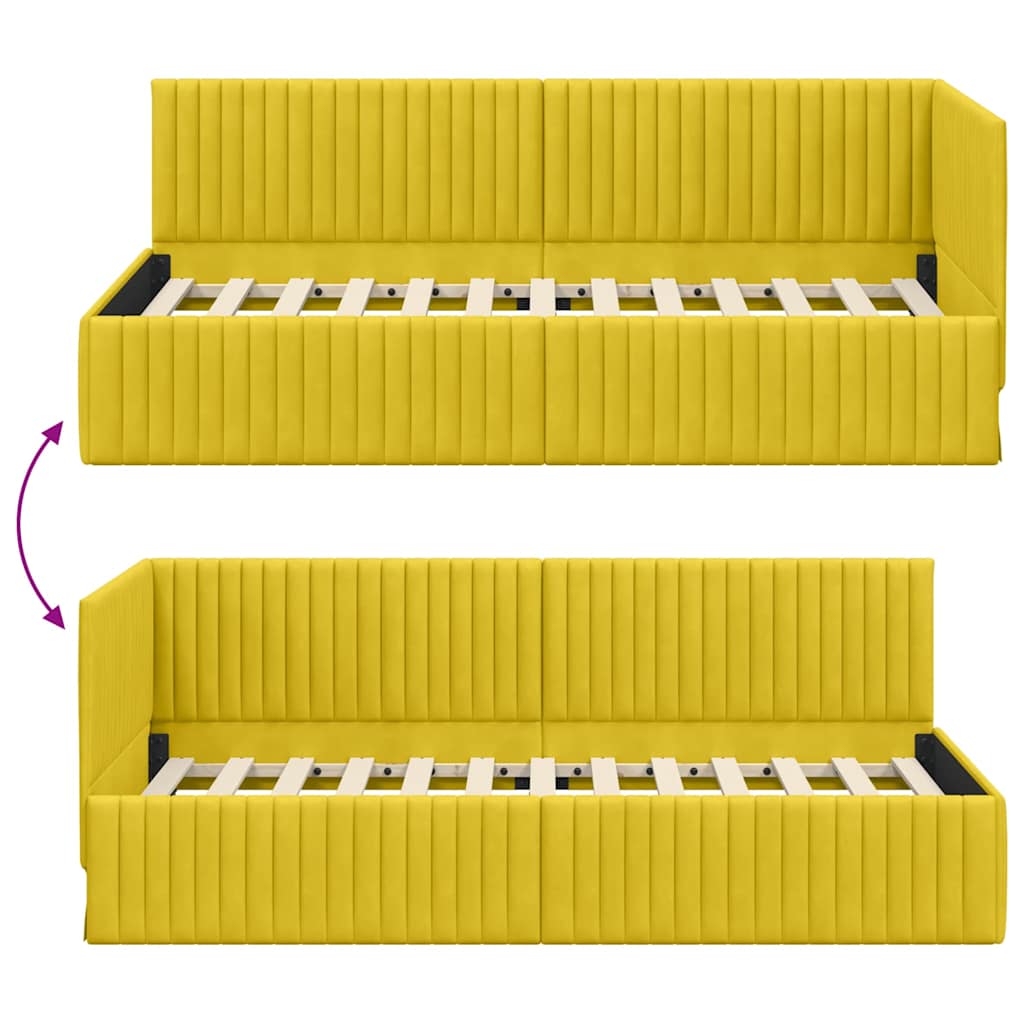 Estructura de cama en esquina Amarillo 90 cm x 190 cm