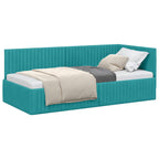 Estructura de cama en esquina Tuquesa 90 cm x 190 cm Terciopelo