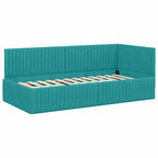 Estructura de cama en esquina Tuquesa 90 cm x 190 cm Terciopelo