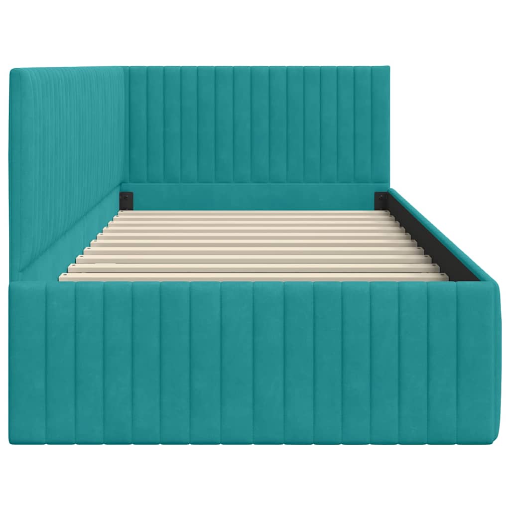 Estructura de cama en esquina Tuquesa 90 cm x 190 cm Terciopelo