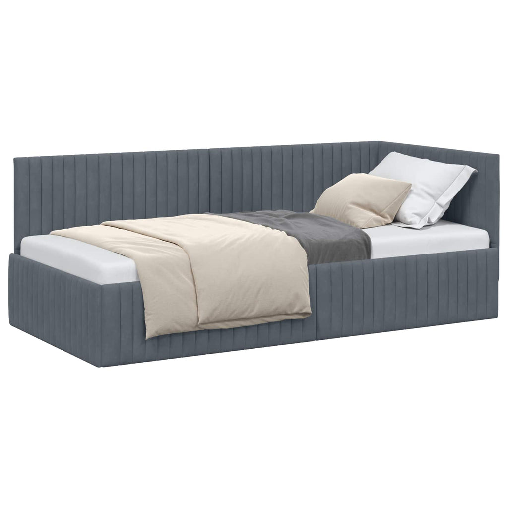 Estructura de cama en esquina Gris oscuro 90 cm x 200 cm