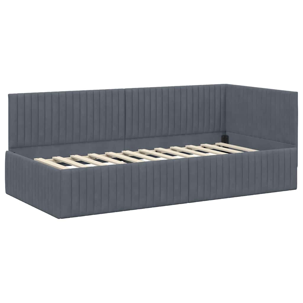 Estructura de cama en esquina Gris oscuro 90 cm x 200 cm