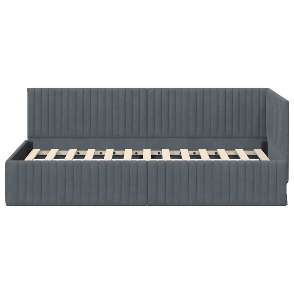 Estructura de cama en esquina Gris oscuro 90 cm x 200 cm