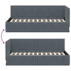 Estructura de cama en esquina Gris oscuro 90 cm x 200 cm