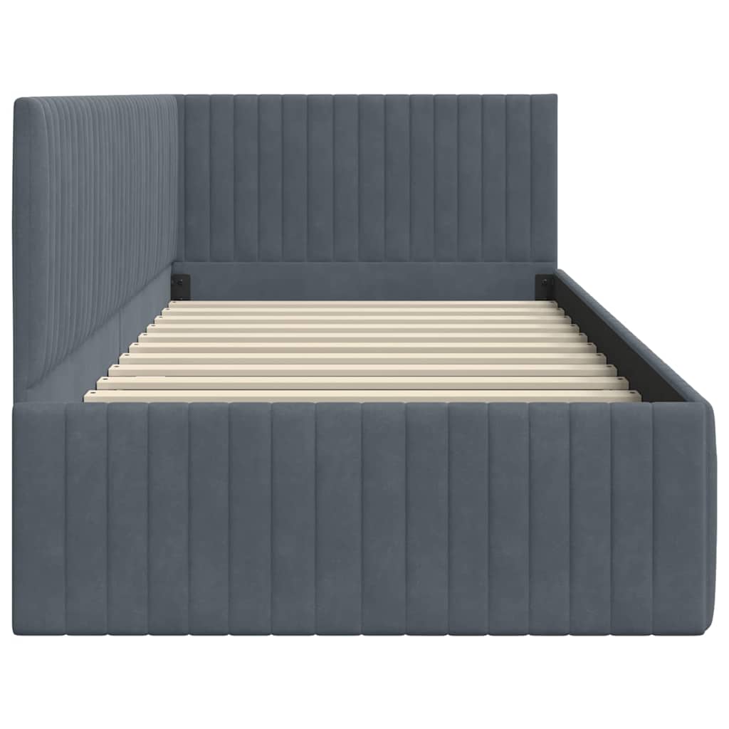 Estructura de cama en esquina Gris oscuro 90 cm x 200 cm