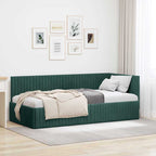 Estructura de cama en esquina Verde oscuro 90 cm x 200 cm