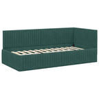 Estructura de cama en esquina Verde oscuro 90 cm x 200 cm