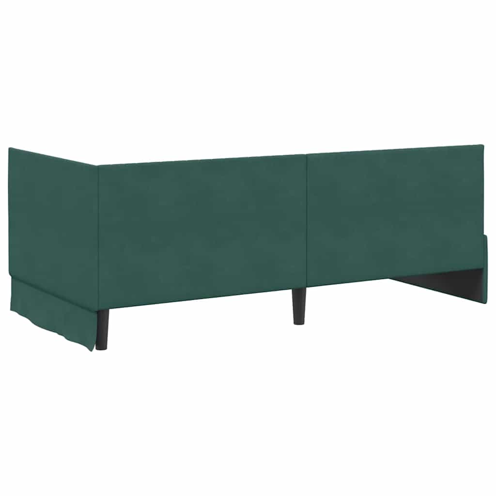 Estructura de cama en esquina Verde oscuro 90 cm x 200 cm
