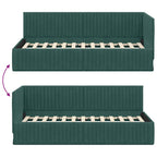 Estructura de cama en esquina Verde oscuro 90 cm x 200 cm