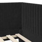 Estructura de cama en esquina Negro 90 cm x 200 cm Terciopelo