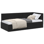 Estructura de cama en esquina Negro 90 cm x 200 cm Terciopelo