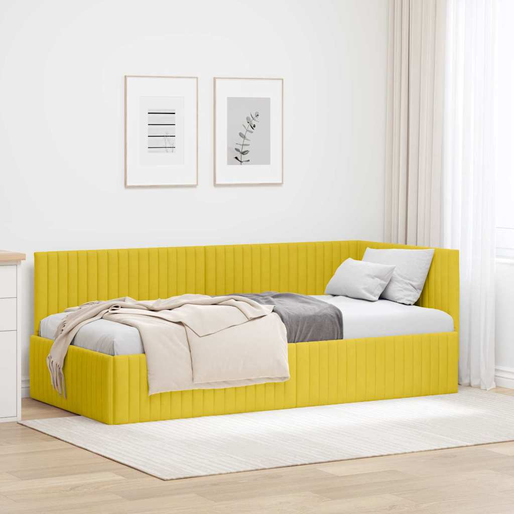 Estrutura de cama de canto Amarelo 90 cm x 190 cm