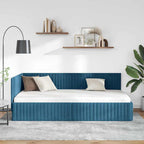 Estructura de cama en esquina Azul 100 cm x 200 cm Terciopelo