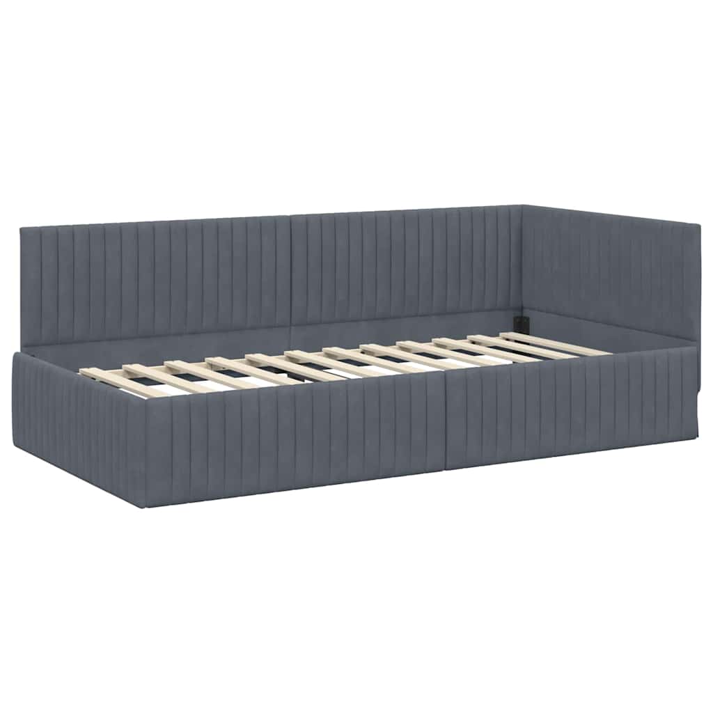 Estructura de cama en esquina Gris oscuro 100 cm x 200 cm
