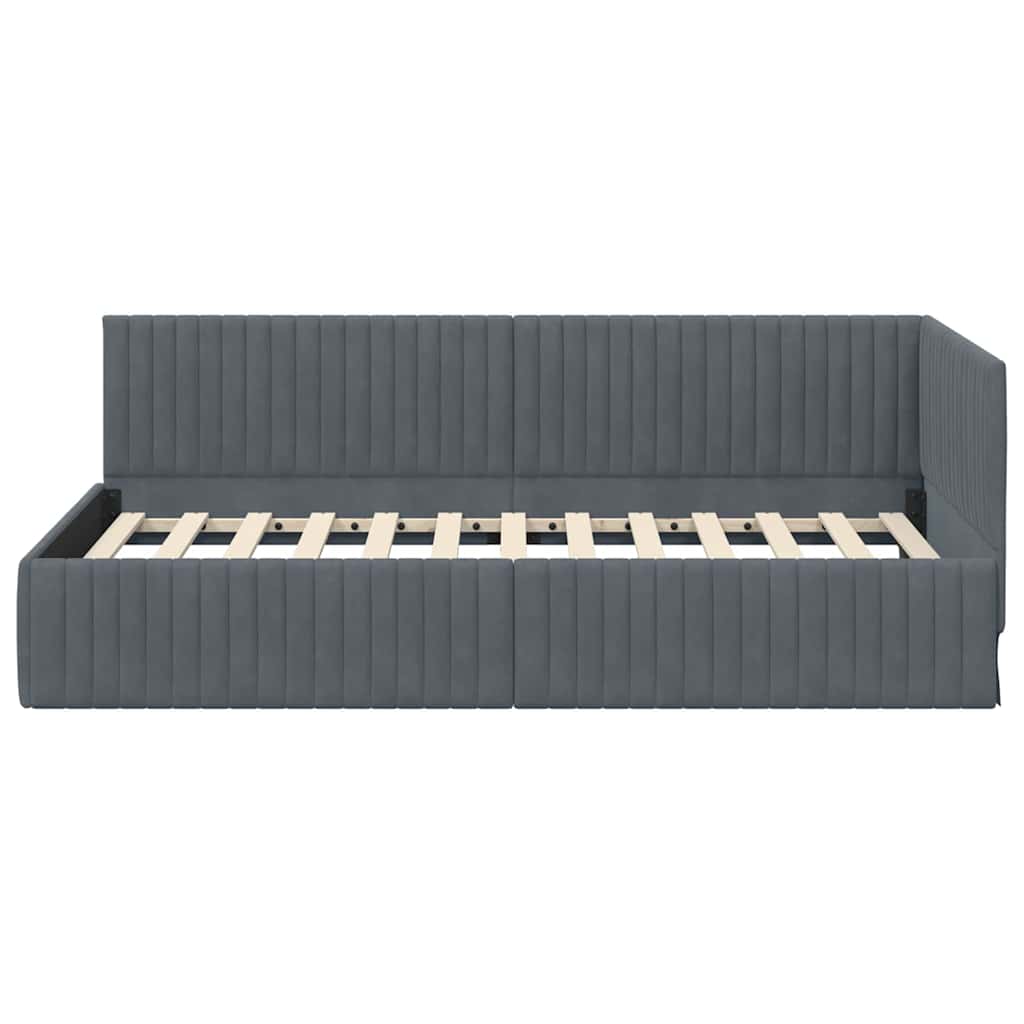 Estructura de cama en esquina Gris oscuro 100 cm x 200 cm