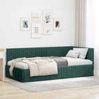 Estructura de cama en esquina Verde oscuro 100 cm x 200 cm