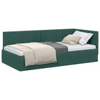 Estructura de cama en esquina Verde oscuro 100 cm x 200 cm
