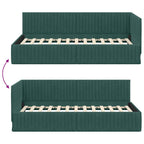 Estructura de cama en esquina Verde oscuro 100 cm x 200 cm