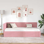 Estructura de cama en esquina Rosa 100 cm x 200 cm Terciopelo