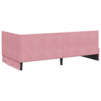 Estructura de cama en esquina Rosa 100 cm x 200 cm Terciopelo