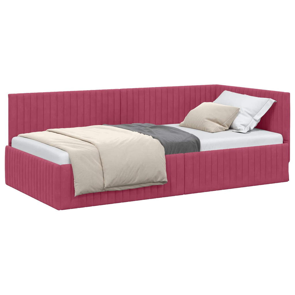 Estructura de cama en esquina Rojo vino 100 cm x 200 cm