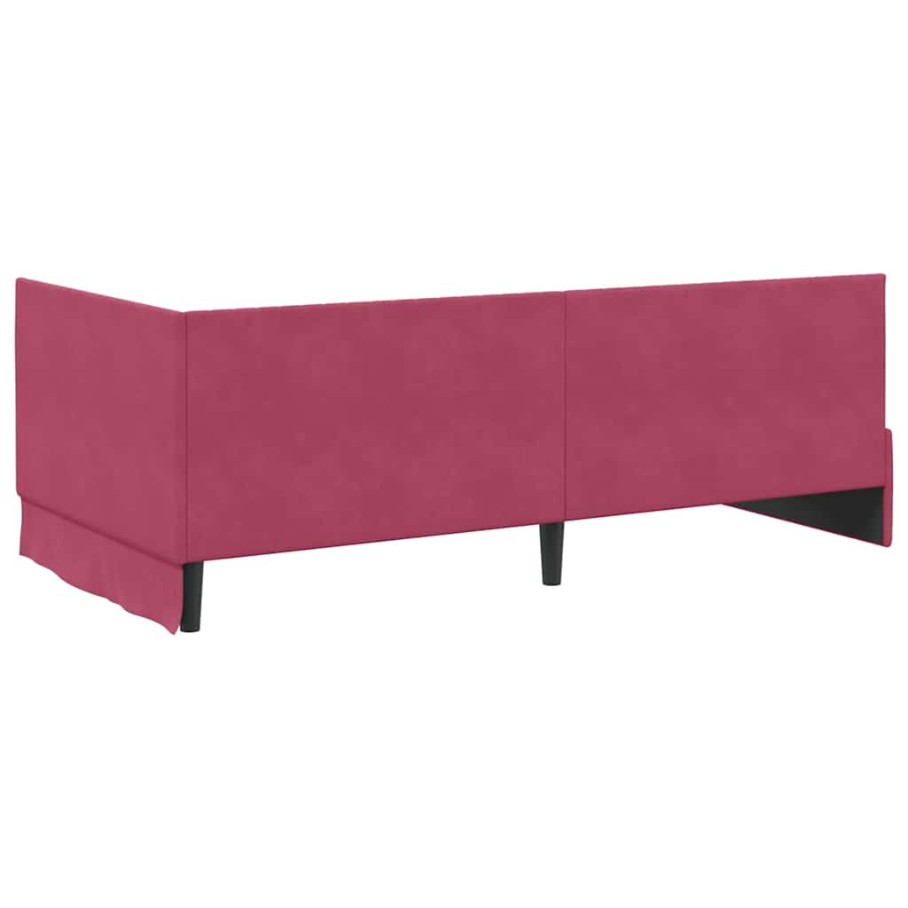 Estructura de cama en esquina Rojo vino 100 cm x 200 cm