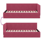 Estructura de cama en esquina Rojo vino 100 cm x 200 cm
