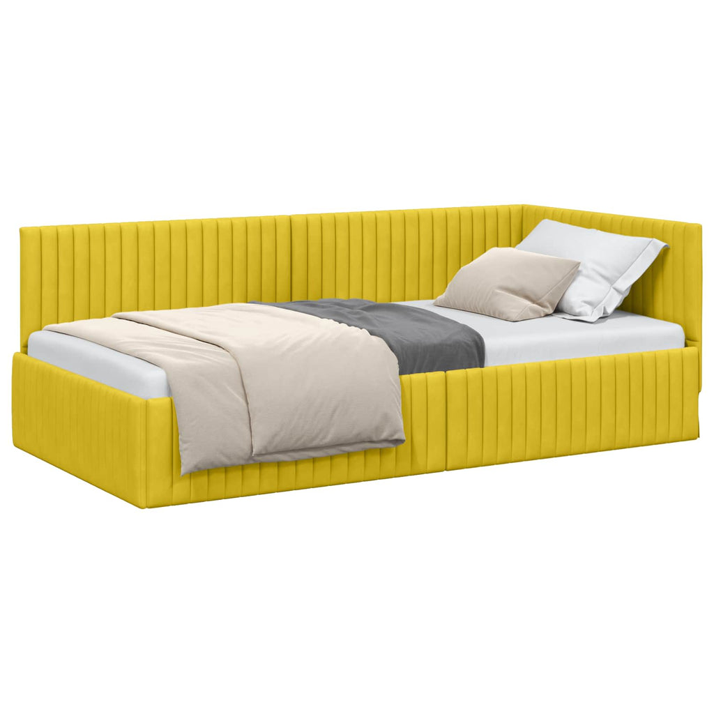 Estructura de cama en esquina Amarillo 100 cm x 200 cm