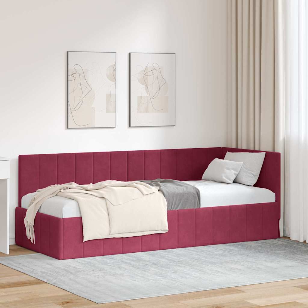 Estructura de cama en esquina Amarillo 100 cm x 200 cm