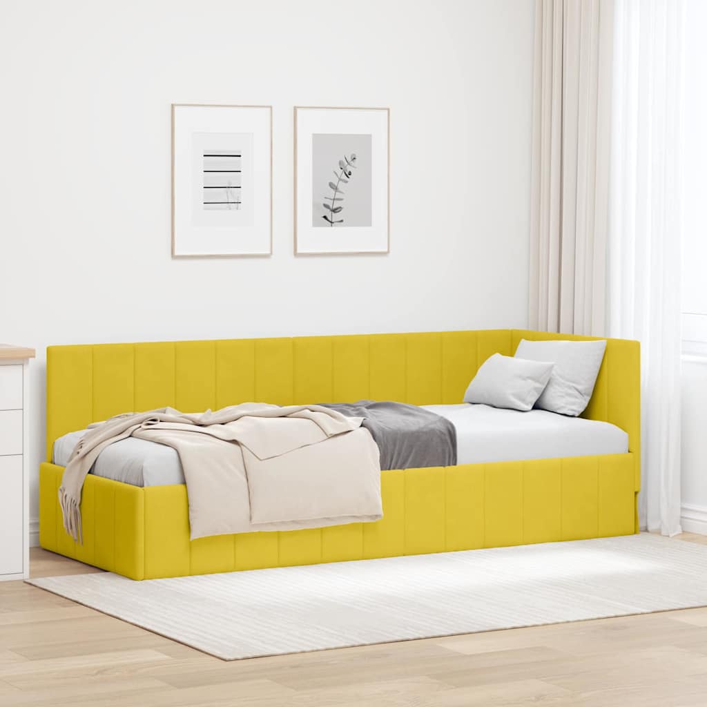 Estructura de cama en esquina Amarillo 100 cm x 200 cm