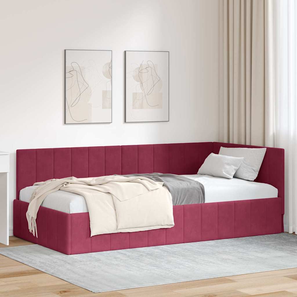 Estructura de cama en esquina Amarillo 100 cm x 200 cm