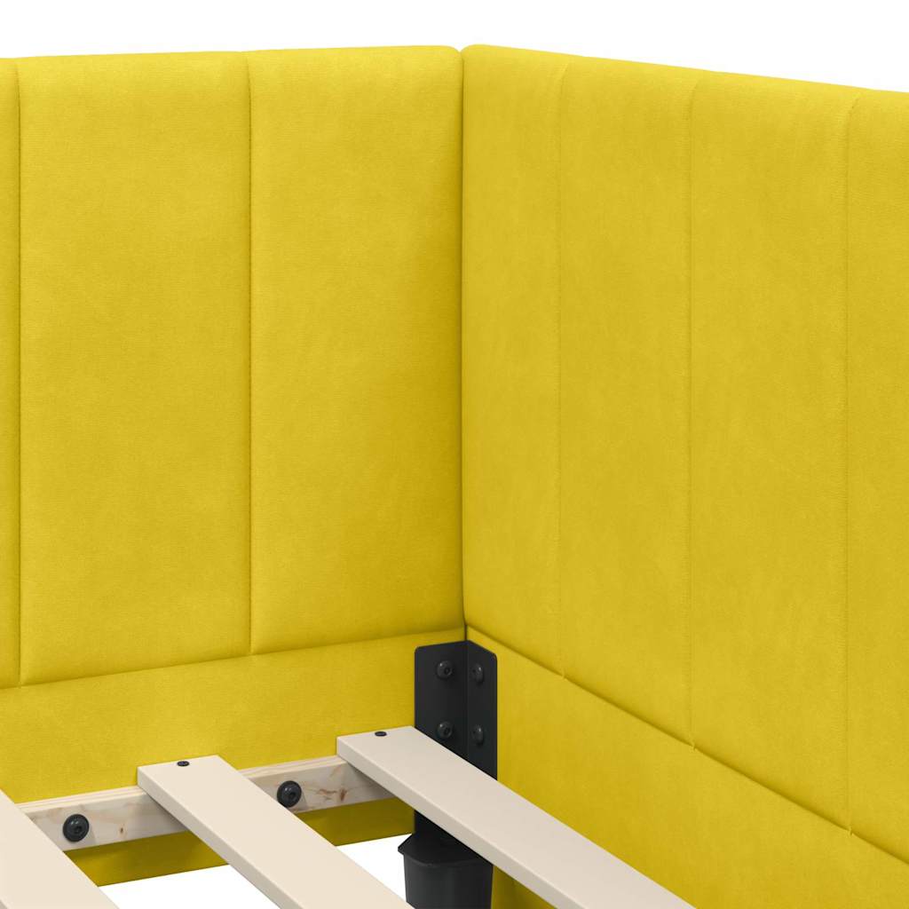 Estructura de cama en esquina Amarillo 100 cm x 200 cm