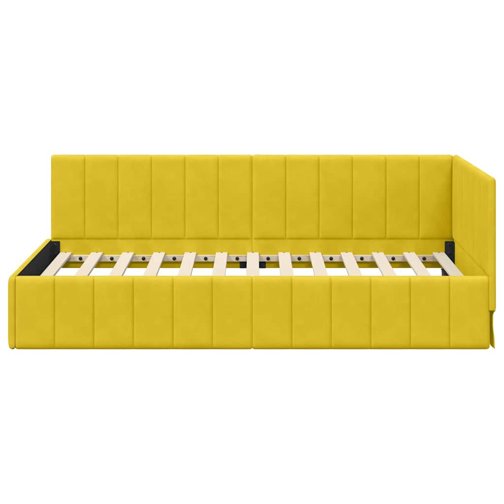 Estructura de cama en esquina Amarillo 100 cm x 200 cm