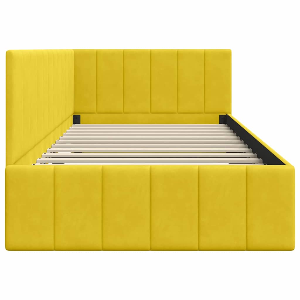 Estructura de cama en esquina Amarillo 100 cm x 200 cm