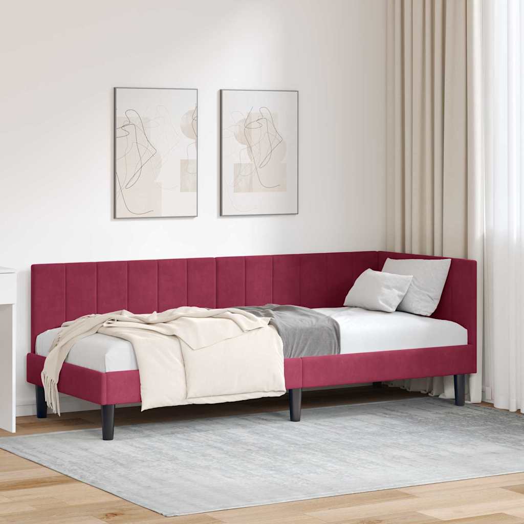 Estrutura de cama de canto Amarelo 100 cm x 200 cm