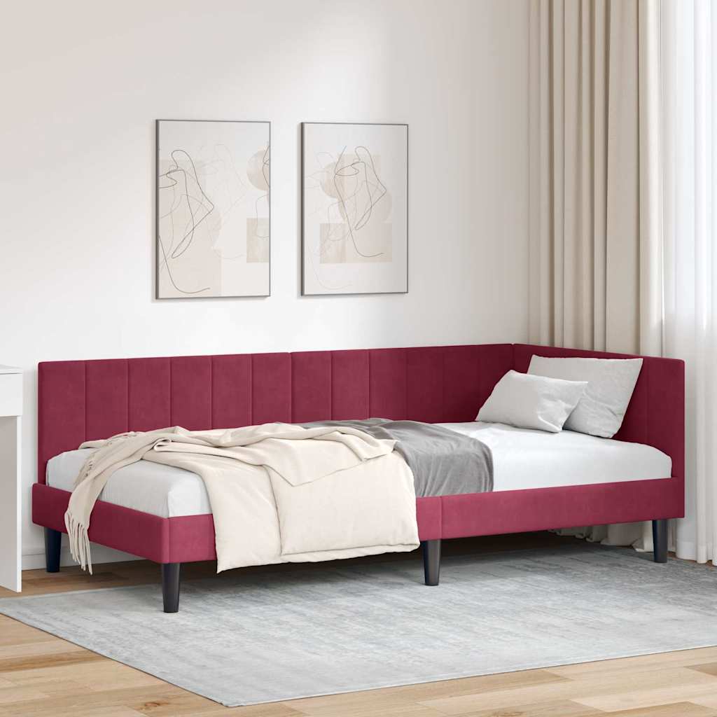 Estrutura de cama de canto Amarelo 100 cm x 200 cm
