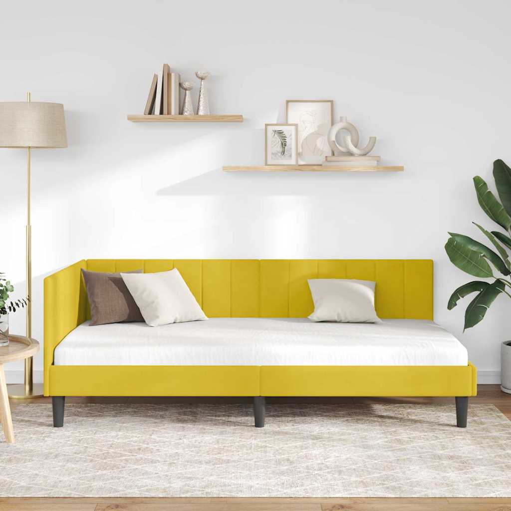Estructura de cama en esquina Amarillo 100 cm x 200 cm