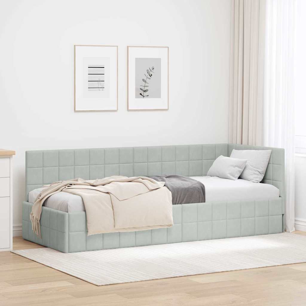 Estrutura de cama de canto Amarelo 100 cm x 200 cm