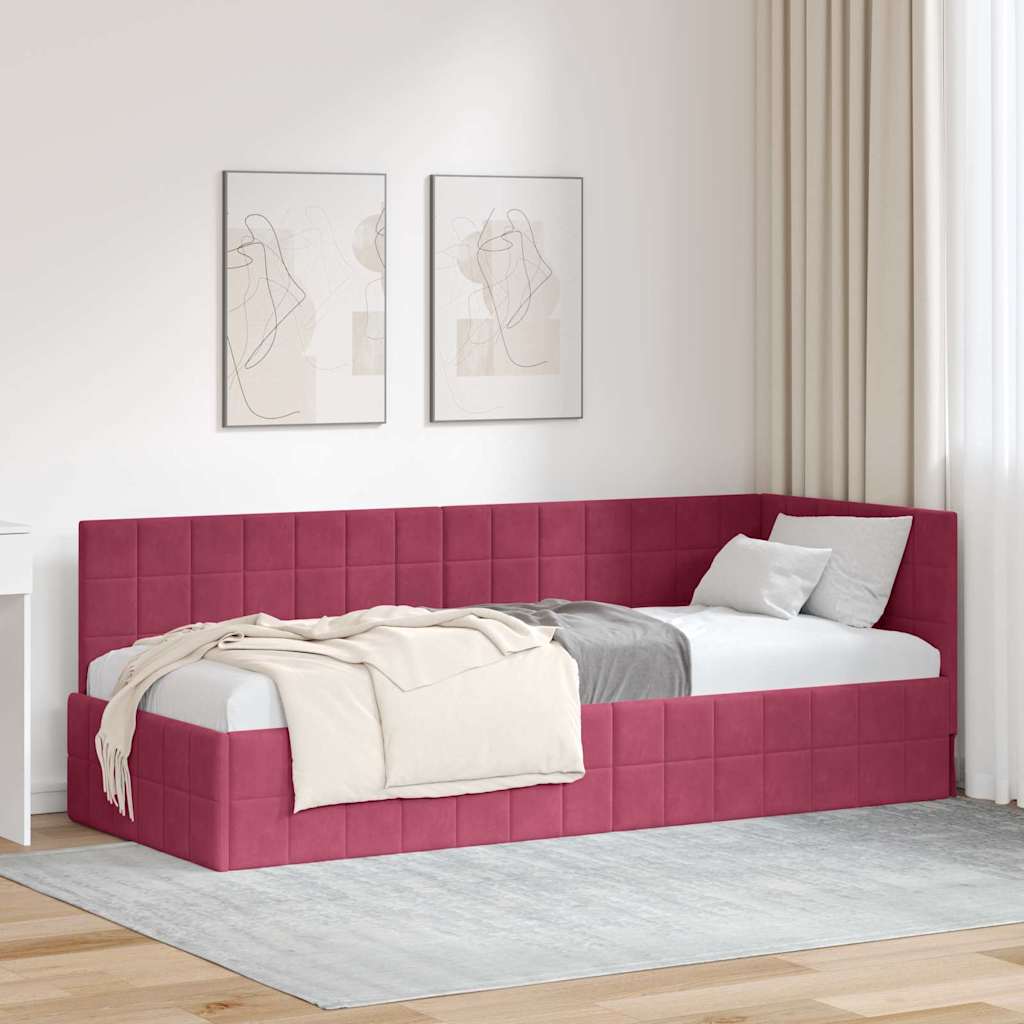 Estrutura de cama de canto Amarelo 100 cm x 200 cm