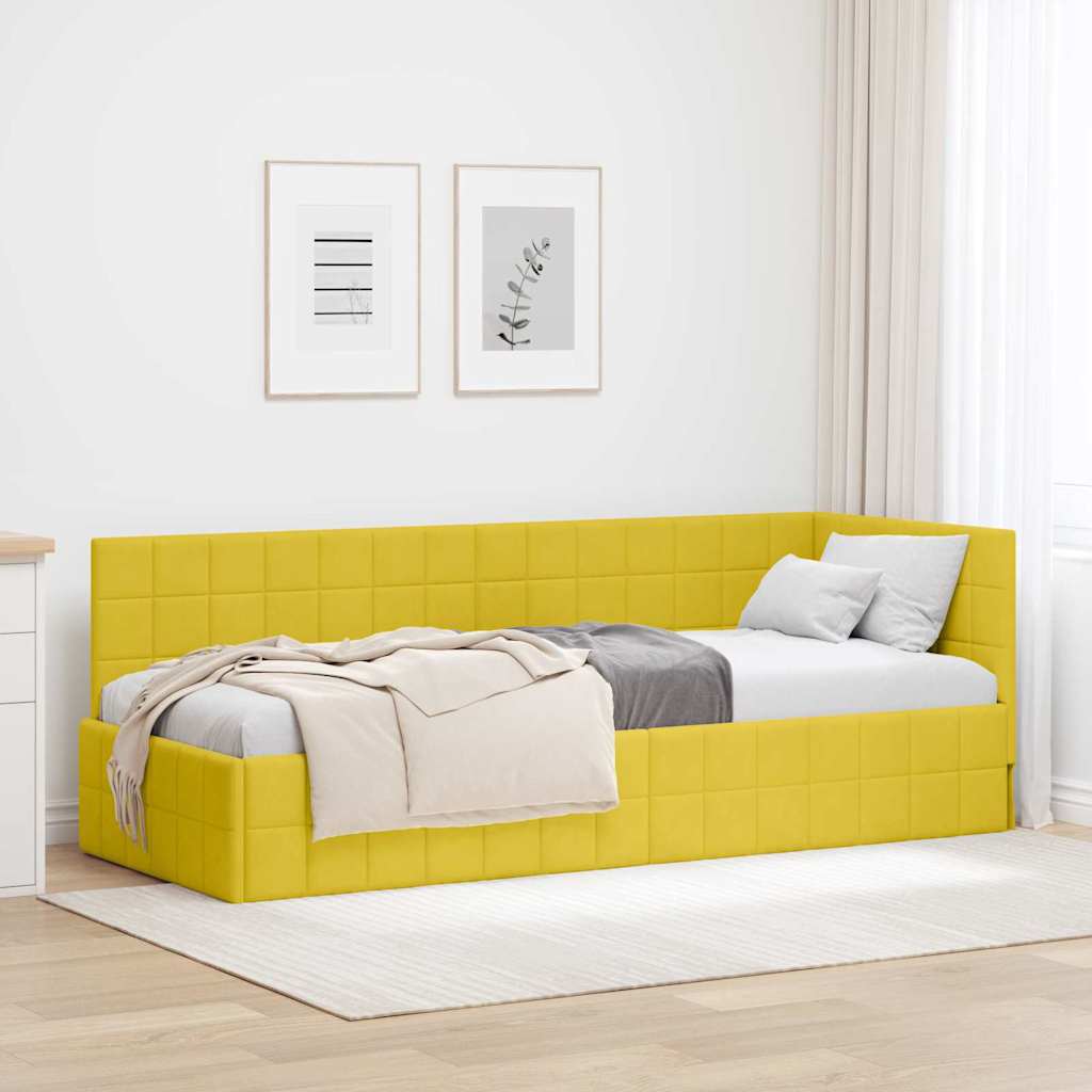 Estrutura de cama de canto Amarelo 100 cm x 200 cm