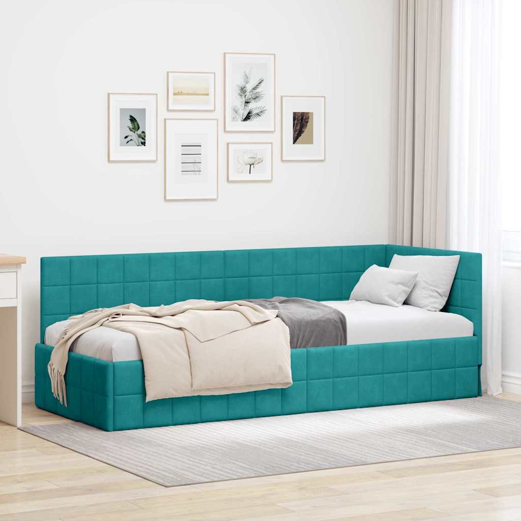 Estrutura de cama de canto Amarelo 100 cm x 200 cm