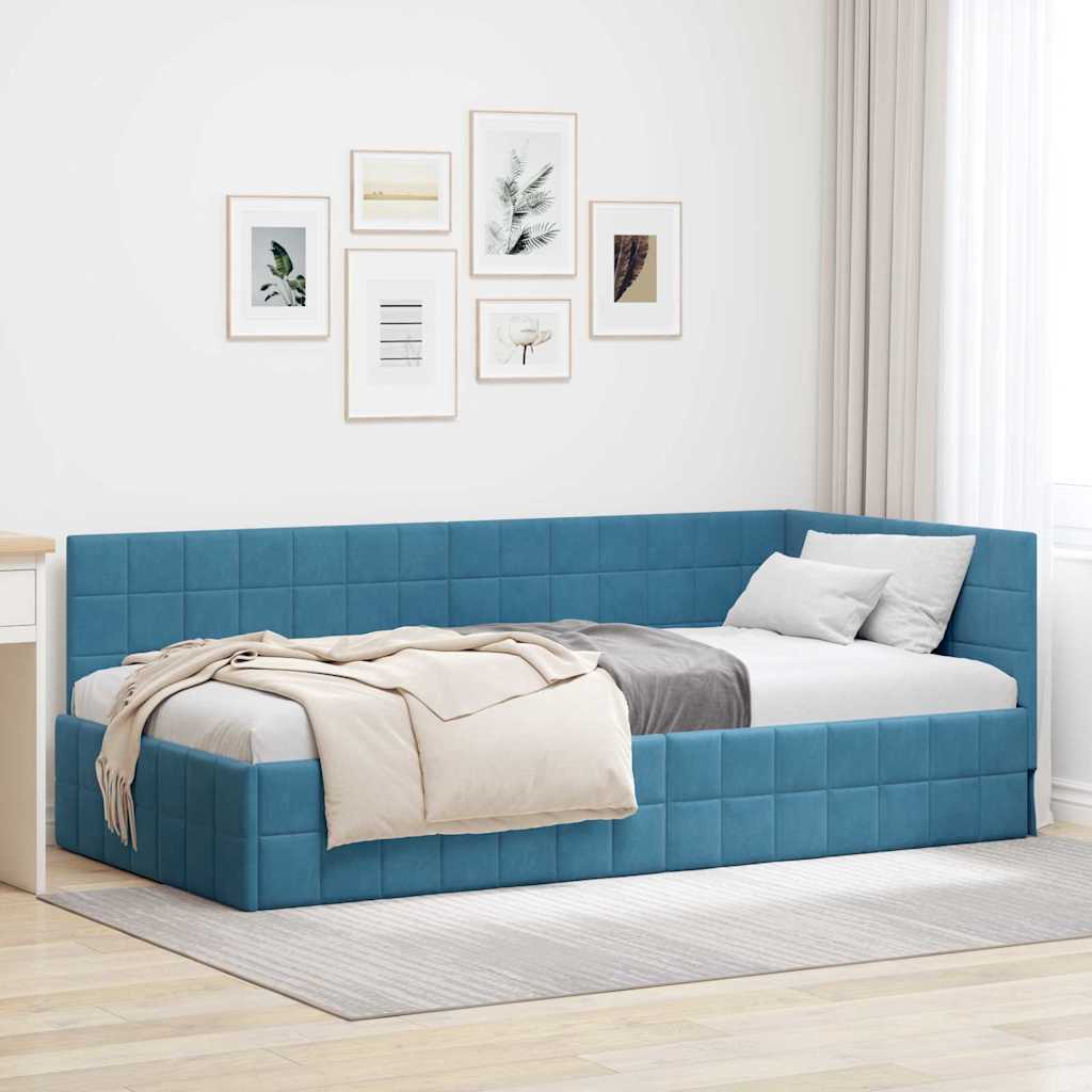 Estrutura de cama de canto Amarelo 100 cm x 200 cm