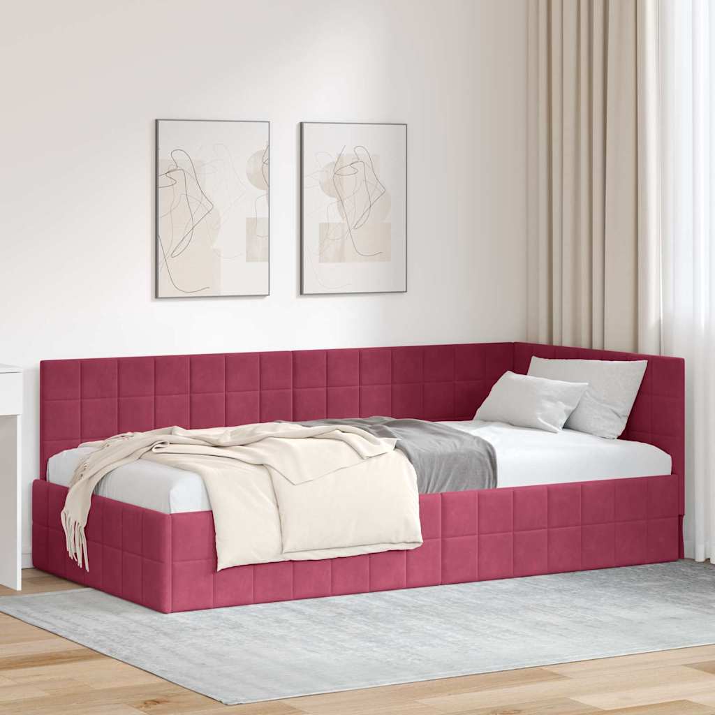 Estrutura de cama de canto Amarelo 100 cm x 200 cm
