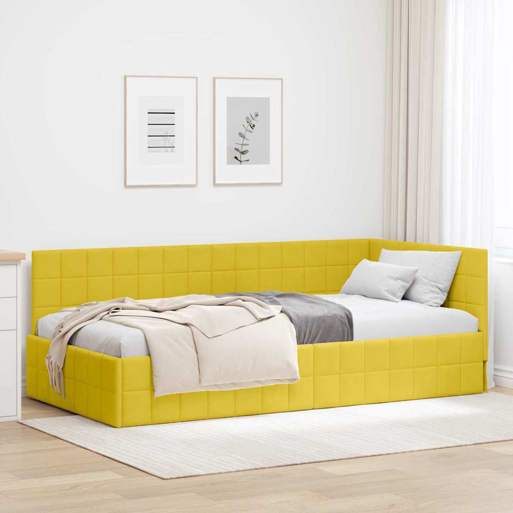 Estrutura de cama de canto Amarelo 100 cm x 200 cm