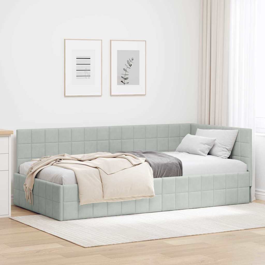 Estrutura de cama de canto Amarelo 100 cm x 200 cm