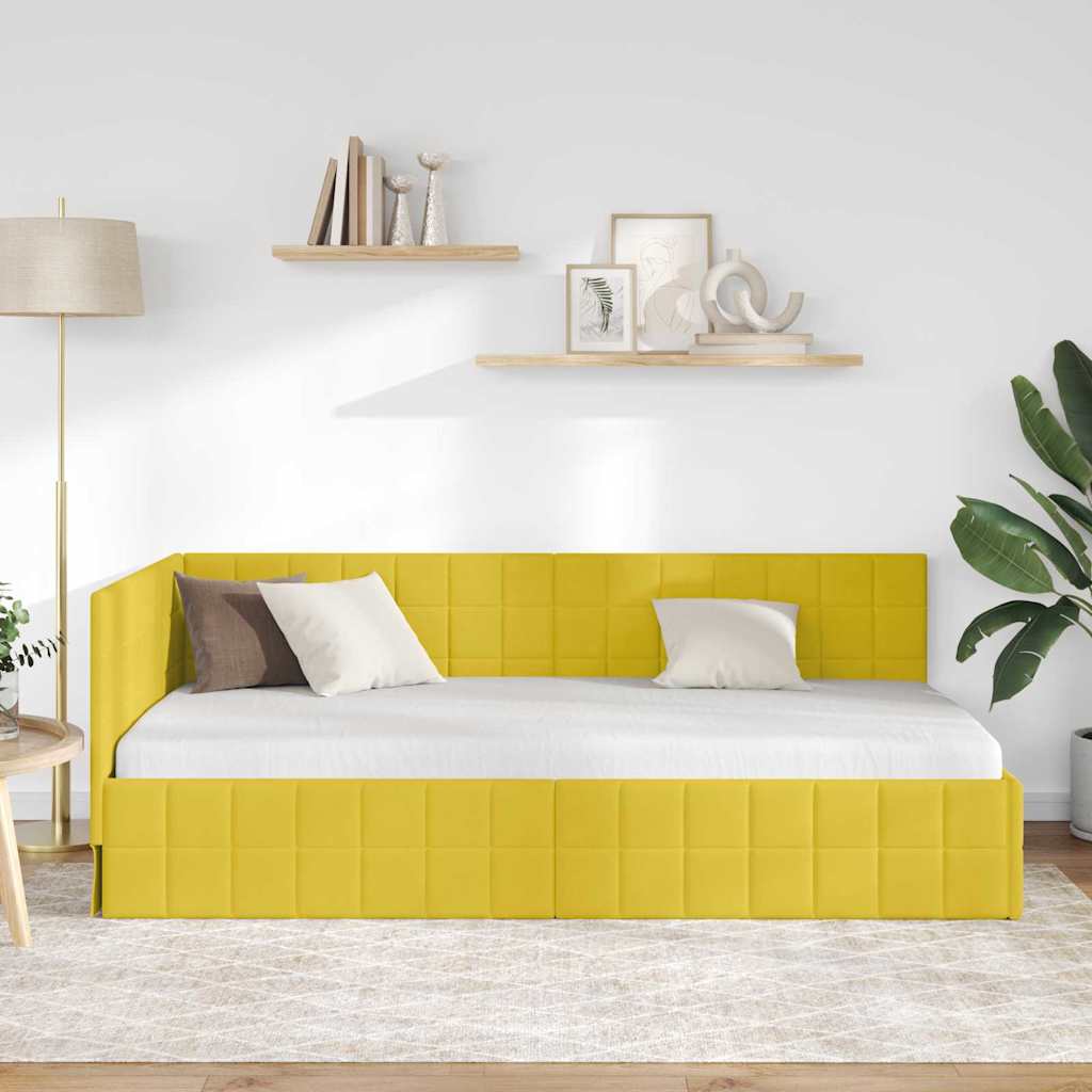 Estructura de cama en esquina Amarillo 100 cm x 200 cm